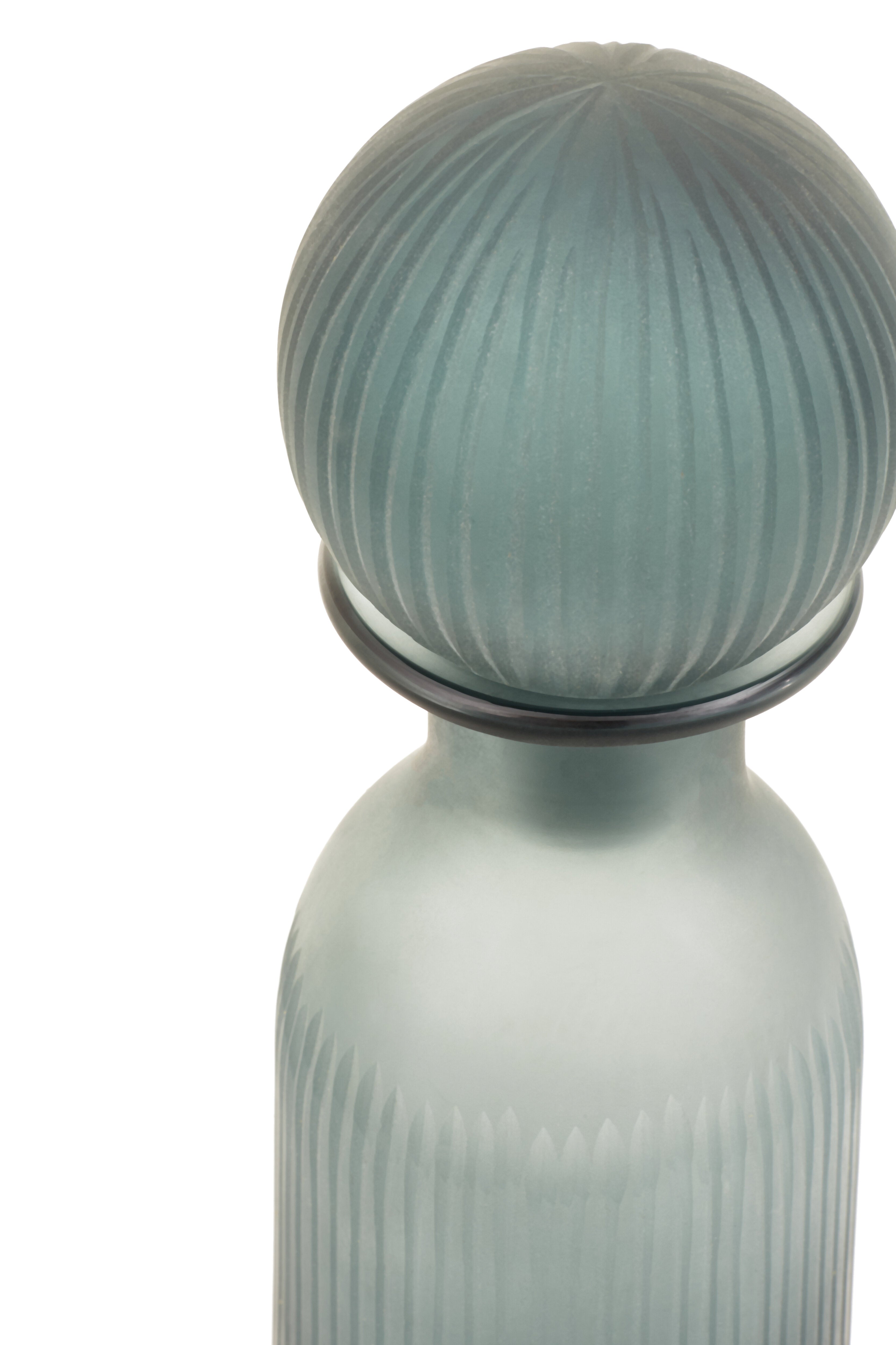 Camilla Frosted Blue Glass Bottle Vase | Large